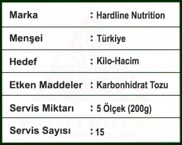 Hardline Nutrition Progainer 3000 Gr Çilekli Karbonhidrat Tozu - 4