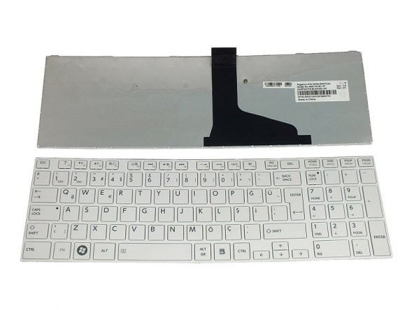Toshiba H000045510 NSK-TVASU 0KN0-ZW1US23 Notebook Klavyesi - (Beyaz TR)