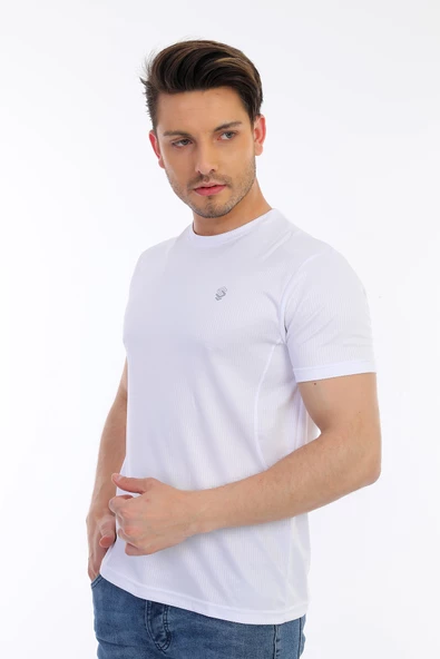 Erkek Mikro Polyester Performans Yürüyüş Antrenman Sporcu T-Shirt