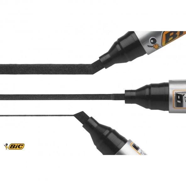 Bic Marker 2300 Kesik Uçlu Permanent Markör Siyah 12li Kutu - 6