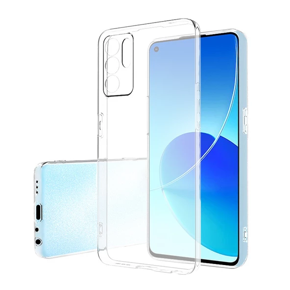 Oppo Reno 6 Kılıf Kamera Korumalı Silikon Şeffaf Arka Kapak