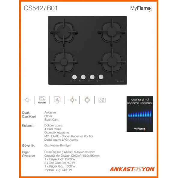 Silverline CS5427B01 Ankastre Ocak 9 Kademeli ısı ayarı - 2