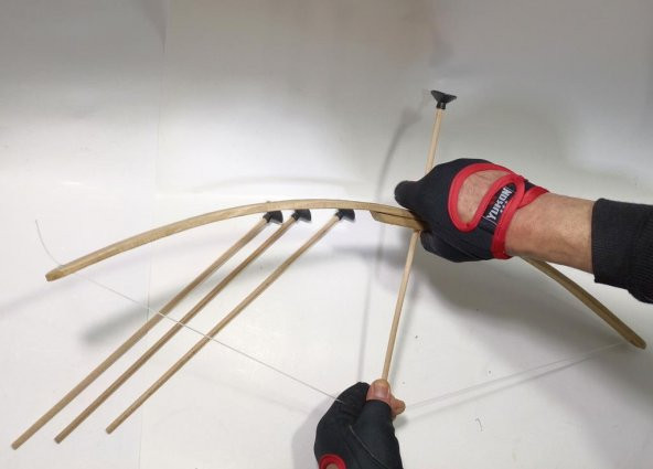 Orijinal Eğitici 75cm Ahşap Ok Yay Takımı +3 Vantuzlu Ok 30 mt Menzil Hassas Nişan Alma Güçlü Gergi - 3