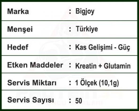 Bigjoy Sports Big2 Glutamine + Creatine  505Gr Kompleks Aromasız - 4