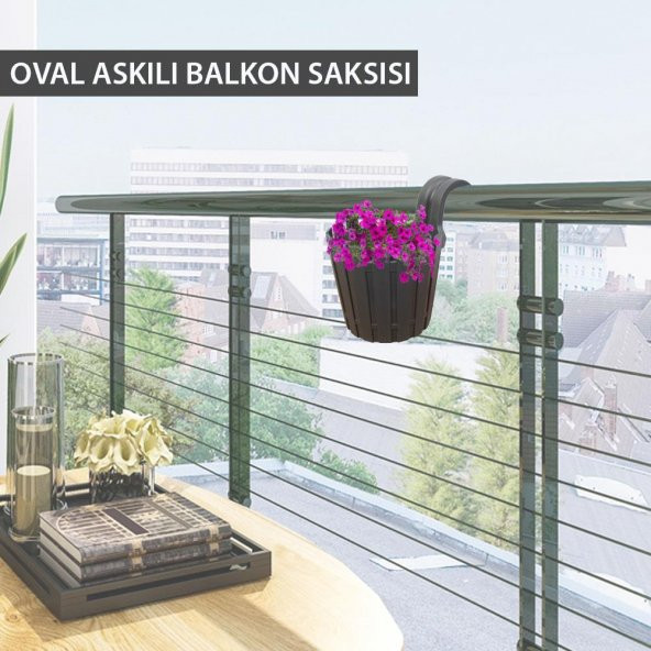 Poliwork Akasya Tekli Kolay Askı Denge Aparatlı Saksı Antrasit - 4