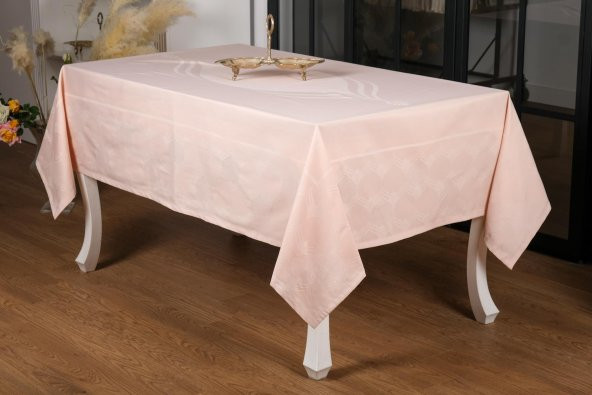 Finezza Aslı Lüx Jakar Polycotton Kumaş Pudra Masa Örtüsü 160x220 cm - 1054