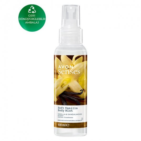 Avon Senses Soft Vanilla Vanilya ve Sandal Ağacı Kokulu Vücut Spreyi 100 ml