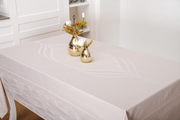 Finezza Aslı Lüx Jakar Polycotton Kumaş Taş Masa Örtüsü 160x220 cm - 1055 - 2