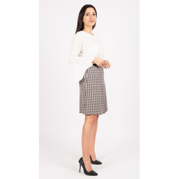 SORALLİNE BAYAN MİNİ ETEK 55 CM BOYUNDA 785 LACİVERT EKOSE - 2