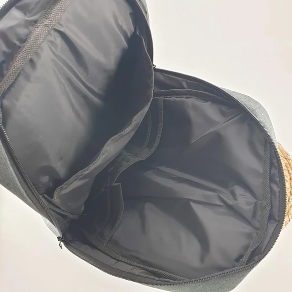 Leptop Bölmeli Kumaş Sırt Çantası - 5