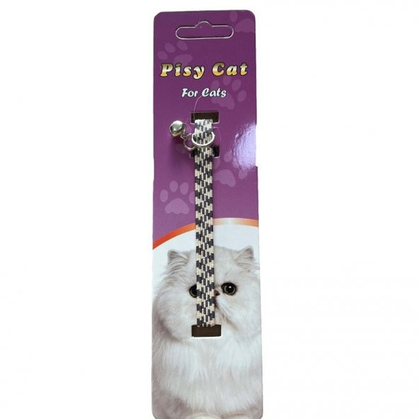 Pisy Cat Elastik Kedi Boyun Tasması Krem