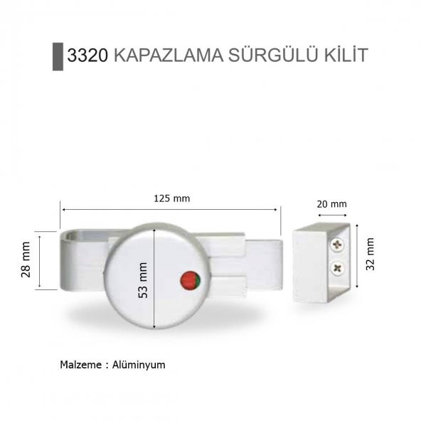Islak Hacim Kompakt Kabin Alüminyum Kapazlama Sürgülü Kilit - 2