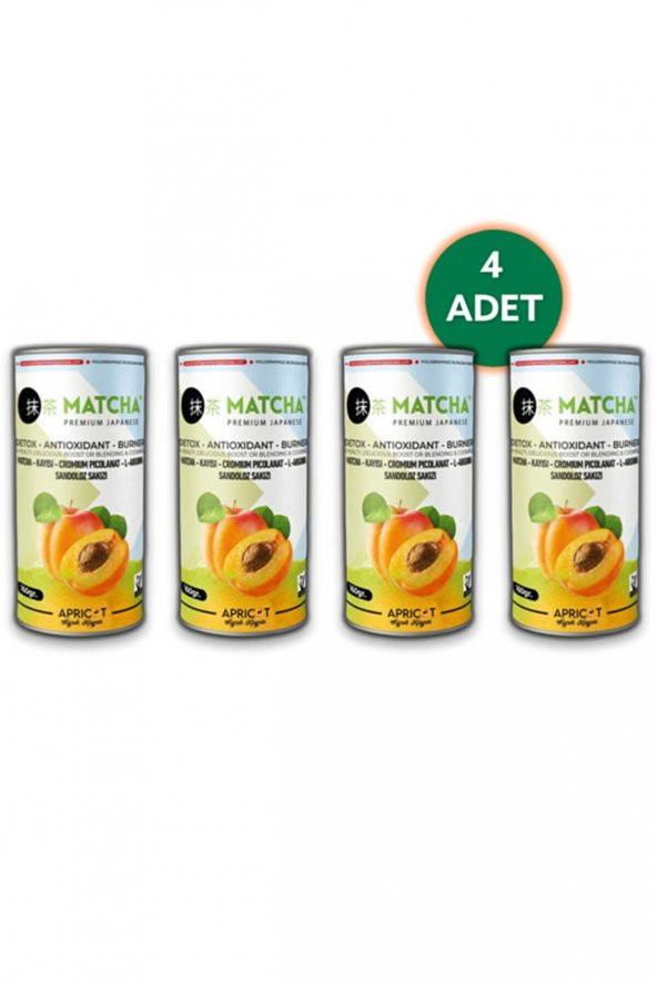 Matcha Premium Japanese Kayısı Aromalı, Apricot Form Çayı 20 X 8 gr (detox Burner), 4 Kutu