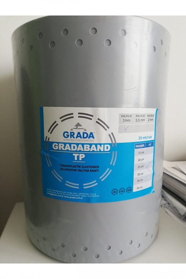 GRADA Elastomer Dilatasyon Bantı GRADABAND TP 30 cm (25 MT / RULO)