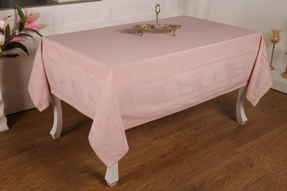 Finezza Demet Lüx Jakar Polycotton Kumaş Pudra Masa Örtüsü 160x260 cm - 1061