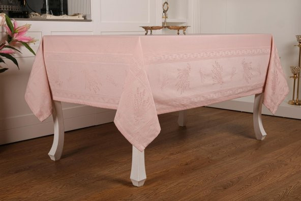 Finezza Demet Lüx Jakar Polycotton Kumaş Pudra Masa Örtüsü 160x350 cm - 1062 - 4