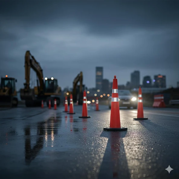 Space Trafik kukası Yüksek görünürlük PVC Dayanıklı İkaz Kukası (115cm) - Resim 2