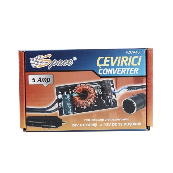 Space Converter Çevirici (24-12V Çevirici) 5 Amper / ICCA48