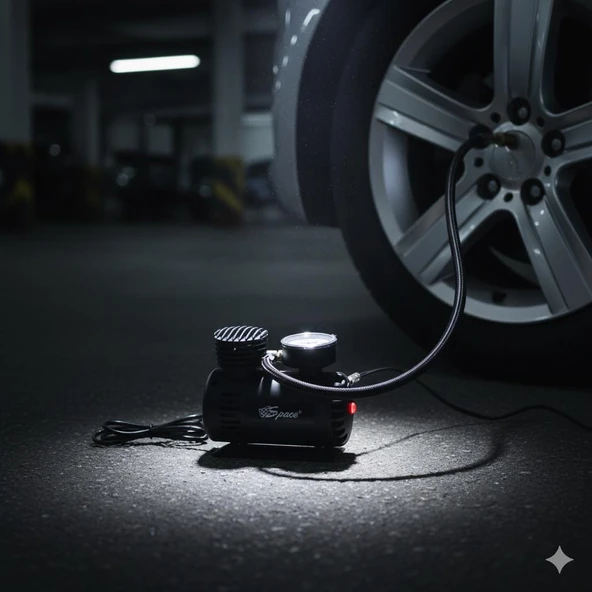 Space 300 PSI Siyah Hava Kompresörü oto acil durum hava kompresörü - Resim 2