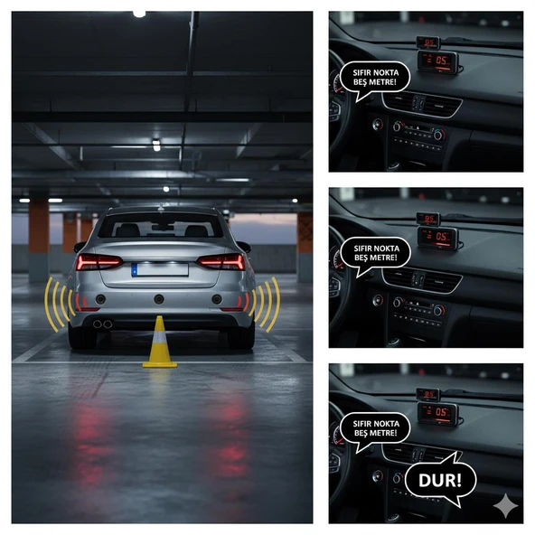 Space Türkçe Sesli Park Sensörü (18.5mm) Erkek Sesli Premium - Resim 2