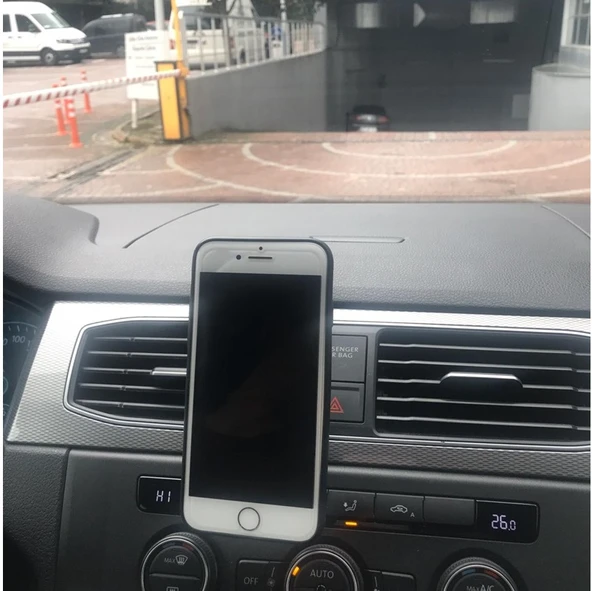 Siyah Çerçeveli Mıknatıslı Telefon Tutucu - Torpido Üstü - Resim 3