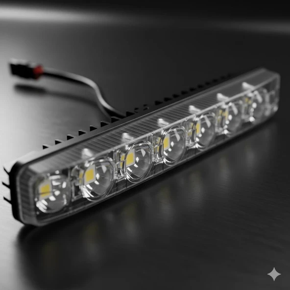 Space Kayar Sinyalli Turuncu Beyaz Gündüz Ledi (64 Ledli) - Resim 3