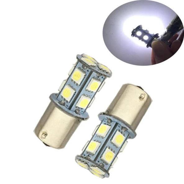 Tek duy düz tırnak led ampul 13SMD 3W 12V beyaz / LAAM698