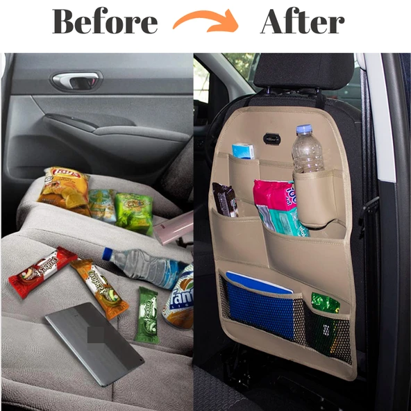 Space Deri Koltuk Arkası Organizer - Siyah - 5