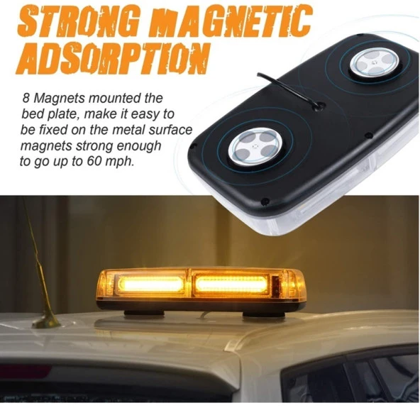 Çakarlı tepe lambası mıknatıslı sarı 24w 12-24v/ LAIK531 - 4