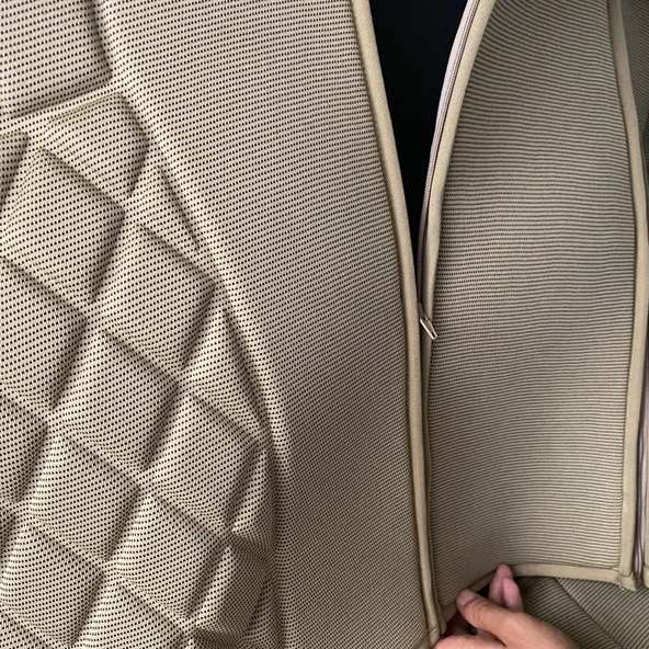 Space Elegance 5'li Koltuk Kılıfı Minder Bej-Bej / KLMNY550 - Resim 6