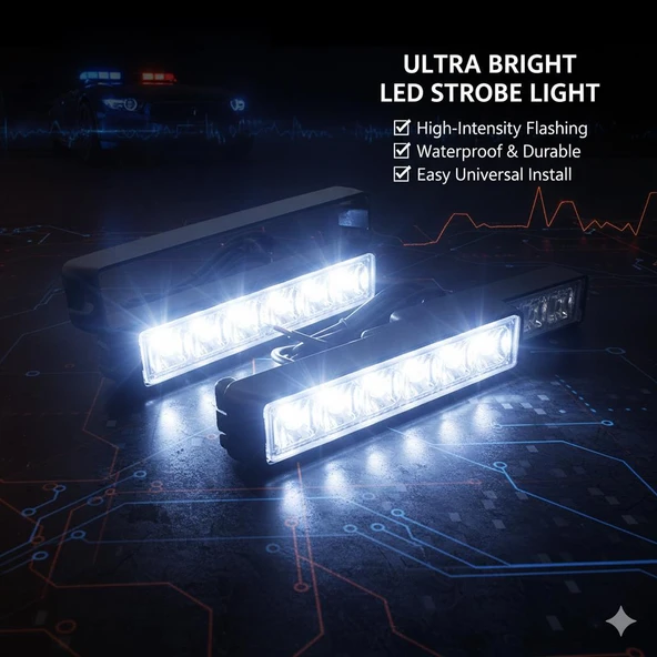 Space Power Ledli Beyaz İkaz modlu Lambası Premium Güçlü Işık - Resim 2