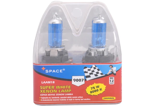 Space 12V 75W 9007 Süper Beyaz Ampul ürün görseli 1
