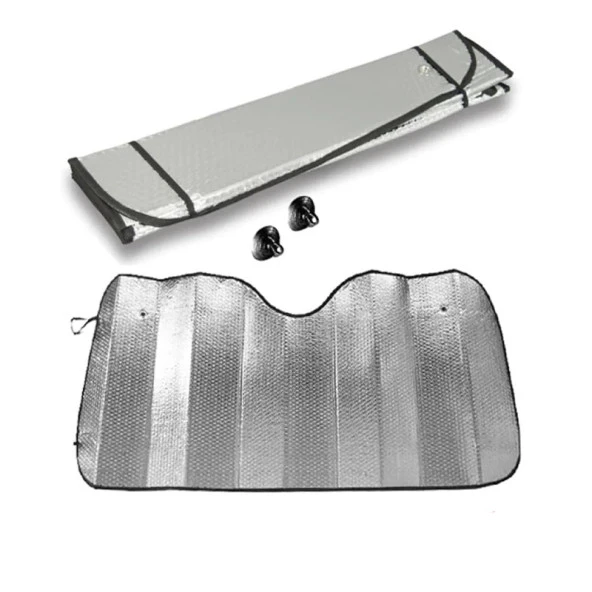 Space Balonlu Gümüş Renk Ön Cam Perdesi Küçük Güneşlik 60X130 ürün görseli 1