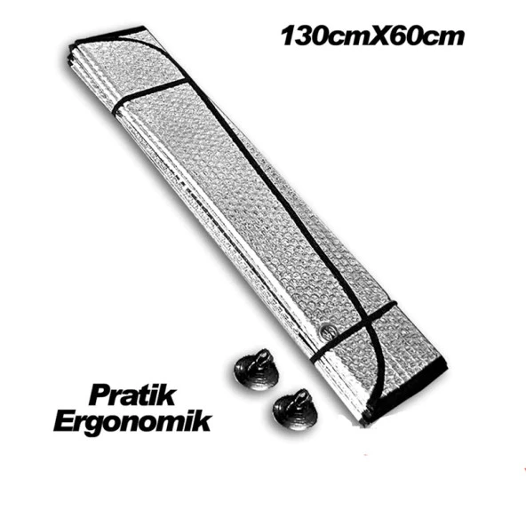 Space Balonlu Gümüş Renk Ön Cam Perdesi Küçük Güneşlik 60X130 - Resim 2