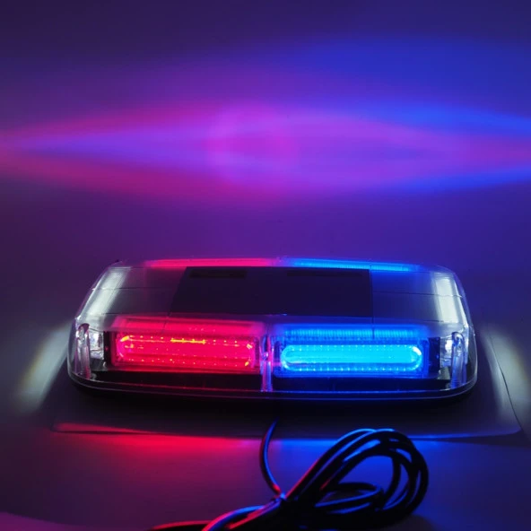 Çakarlı tepe lambası mıknatıslı kırmızı-beyaz-mavi 24w 12-24v / LAIK530 - Resim 3