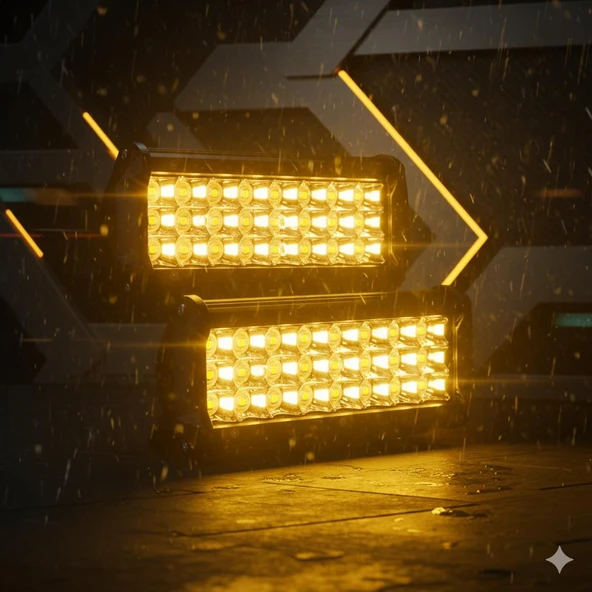 Space Sis lambası çift renk sarı beyaz 24 led 72w 12-24v 2'li set - Resim 2