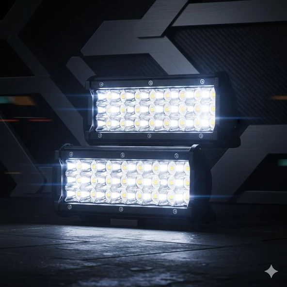 Space Sis lambası çift renk sarı beyaz 24 led 72w 12-24v 2'li set ürün görseli 1