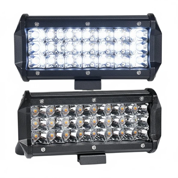 Space Sis lambası çift renk sarı beyaz 24 led 72w 12-24v 2'li set - Resim 3