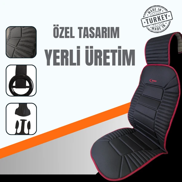 Space Bumerang Minder 2'li Koltuk Kılıfı Set Siyah / KLMNY61-K - Resim 6