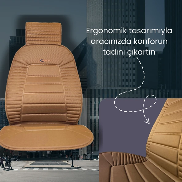 Space Bumerang Minder 2'li Koltuk Kılıfı Set Taba / KLMNY60 - Resim 5