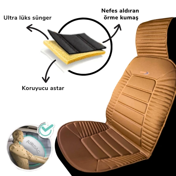 Space Bumerang Minder 2'li Koltuk Kılıfı Set Taba / KLMNY60 - Resim 2