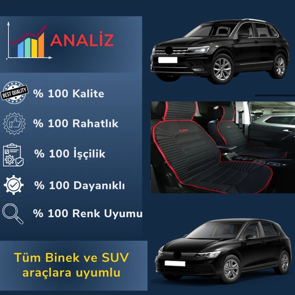 Space Bumerang Minder 2'li Koltuk Kılıfı Set Siyah / KLMNY61-K - Resim 5