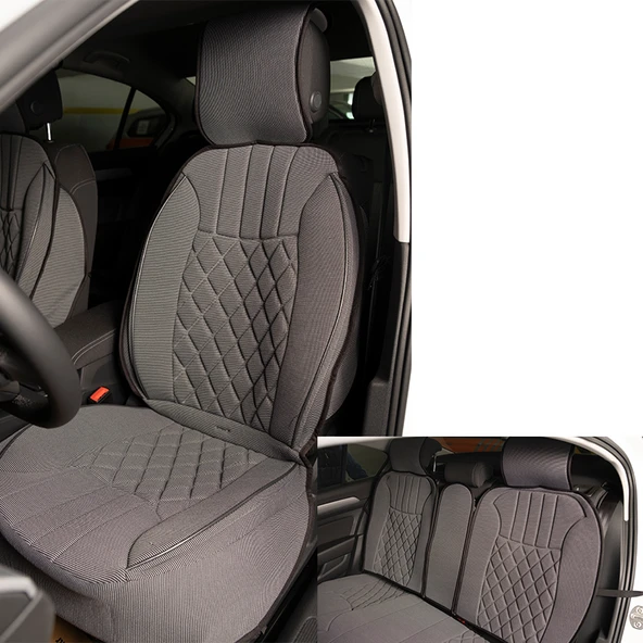 Space Elegance 5'li Koltuk Kılıfı Set Minder Gri / KLMNY549 ürün görseli 1