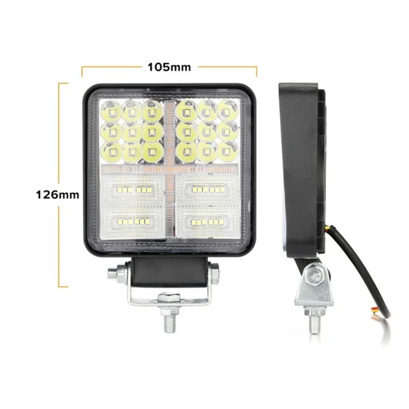 Kare Flaşlı Sis Lambası 12-24V - Resim 2