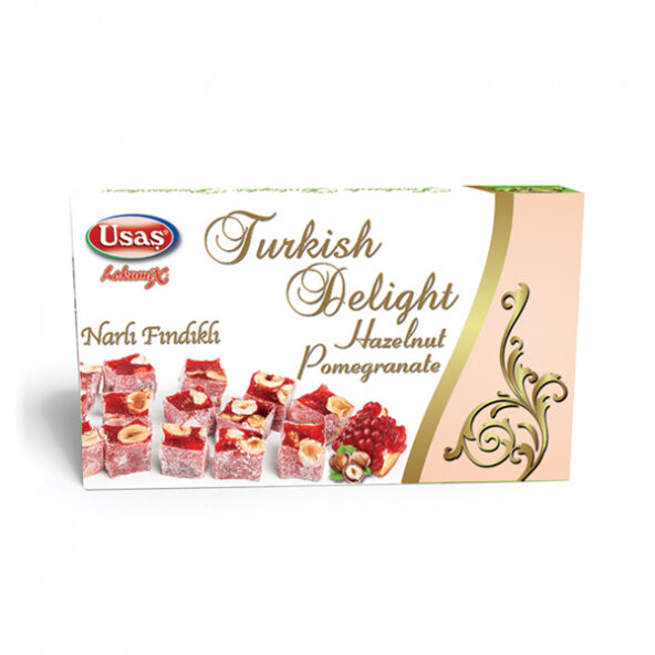 Turkish delight pomegranate flavored with hazelnut 350 gr