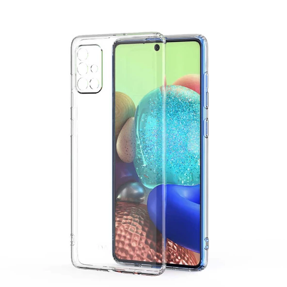 Galaxy A71 Kılıf İnce ve Esnek Şeffaf Süper Silikon