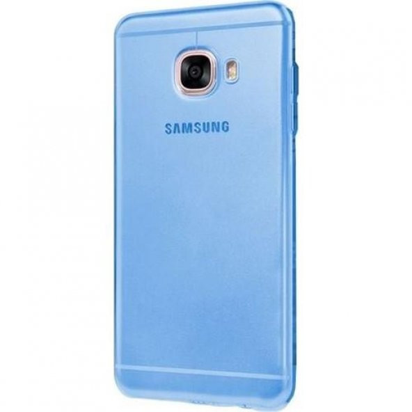 Samsung Galaxy J5 Prime Şeffaf Mavi Silikon Kılıf  Rubber Arka Kapak