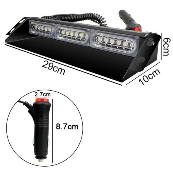 Led Lamba 13 fonksiyonlu çakar lamba 18 led 12-30v kırmızı-mavi-beyaz - 5