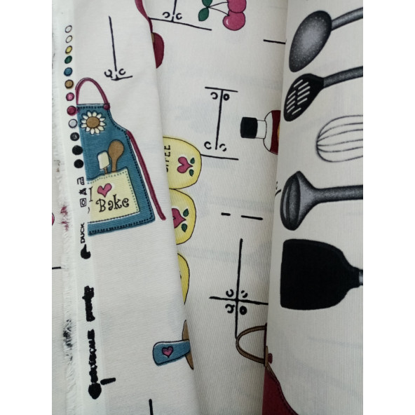 Hayat Home Mutfak desenli Duck Keten kumaş - 2