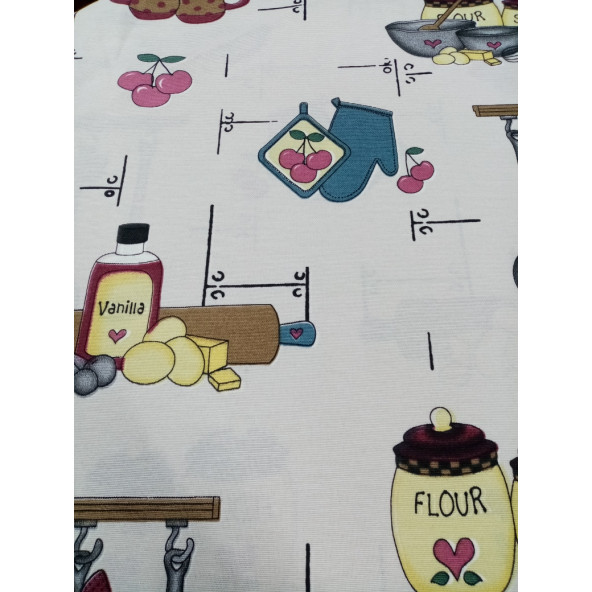 Hayat Home Mutfak desenli Duck Keten kumaş - 4
